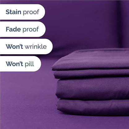 Full 6 Piece Sheet Set - Comfy Breathable & Cooling - Ultra Soft Hotel Luxury Bedding Set w/ 8-16 Inch Deep Pockets - 1 Flat & 1 Fitted Sheet & 4 Pillowcases - Cozy, Wrinkle Free & Easy Care - Purple