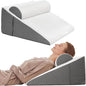 12" Bed Wedge Pillow for Sleeping with Headrest, Wedge Pillow Set for After Surgery Acid Reflux Back Pain Relief, Snoring & Gerd Memory Foam Triangle Incline Headboard Wedge Pillows