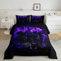 Feelyou Leopard Beddinig Set Black Panther Comforter Set for Kids Boys Girls Safari Cheetah Comforter Blue Fire Wild Animal Decor Quilt Set Room Decor 2Pcs Twin Size