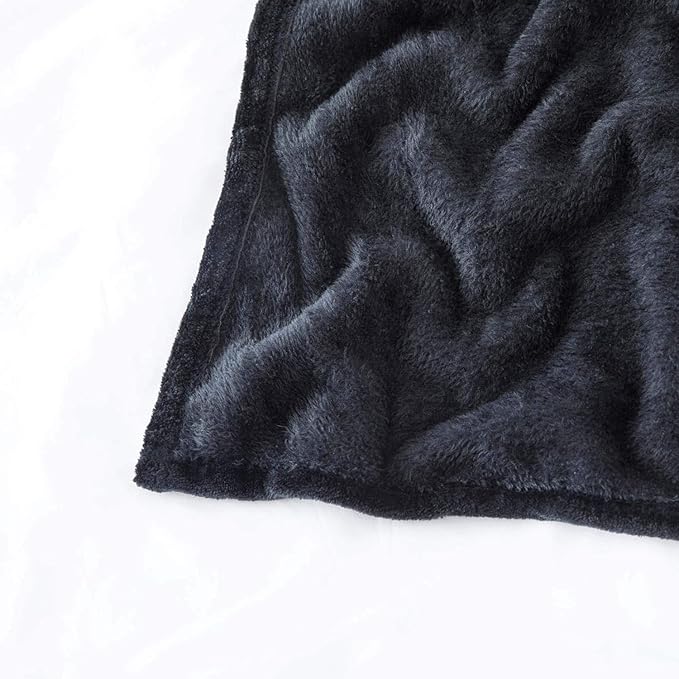 IR Imperial Rooms Fleece Blanket 12 Pack Twin Size 60 x 80 Inches - Super Soft Fluffy Throw Blanket for Sofa and Bed - Warm and Cozy Lightweight 400 GSM Microfiber Bed Throws Blankets (Twin, Black)
