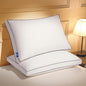 Feather Down Pillows King Size Set of 2 with Gusset, Luxury Hotel Collection Bed Pillow 2 Pack, Down Surrounded Pillows for Sleeping, Soft Fluffy for Side, Back Sleepers 18x34x2 in.