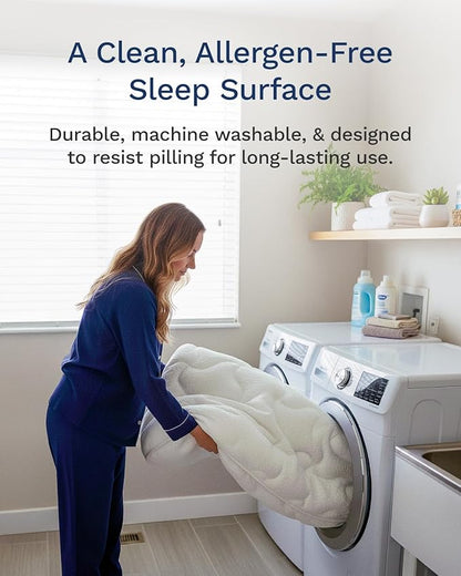 ViscoSoft Copper Pillow Top Twin Mattress Pad - Soft Overstuffed Premium Cloud-Like Support - Quilted Fiberfilled Mattress Topper with Deep 18" Pocket for Secured Fit