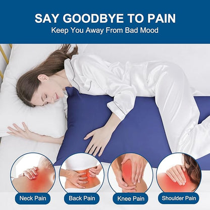 DOWNCOOL Large Body Pillow Insert- Breathable Full Body Pillow for Side Sleeper - Soft Long Bed Pillow for Adults - 20 x 54 inch （Blue）