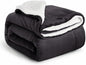 IR Imperial Rooms Sherpa Fleece Throw Blanket for Couch - Soft and Fuzzy Black Blanket for Winter - Reversible Thick and Warm Fluffy Throw Blankets for Bed, Sofa, Camping and Travel, 50x60 Inches