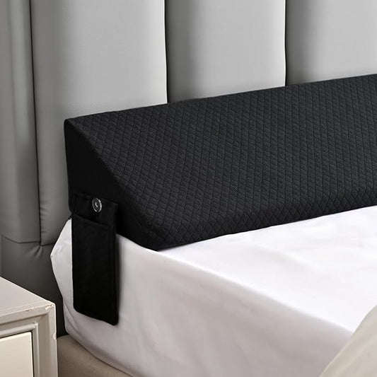 Full Bed Wedge Pillow for Headboard Triangle Pillow Wedge for Headboard Gap Filler Bed Accessories Mattress Gap Filler for Bed Stuff Home Decor Black Incline Angled Pillows
