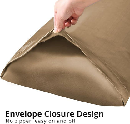 HUXMEYSON Body Pillow with Satin Pillowcase, Body Pillow for Adults, Removable Cover, Brown(20"x54"