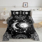 Sun and Moon Bedding Set Constellation Galaxy Comforter Set for Kids Boys Girls Teens Psychedelic Boho Mandala Comforter Breathable Celestial Duvet Set Black White Room Decor Quilt Cover Toddler Size