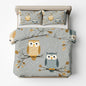 Owl Duvet Cover Full Size, Kids Boys Girls Bedding Set 3 Pcs (2 Pillow Shams), Super Soft Microfiber Bedroom Decor, Zipper & Ties CSXQ1246