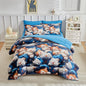 Kids Twin Comforter Set for Boys and Girls, 3 Pieces Cat Comforter with 2 Pillowcases, Microfiber Kitty Twin Bedding Set for Kids Teens Washable Lightweight Super Soft for All Season, Blue