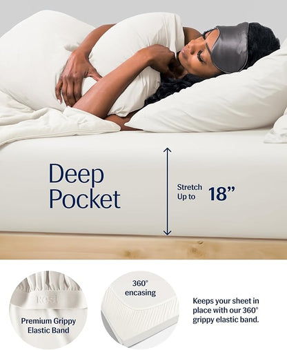 REST® Evercool®+ Cooling Comforter Set, King, Arctic White, 4pcs with Cooling Blanket, Wrinkle-Free Deep Pocket Fitted Sheet, 2 Silver-Infused Pillowcases for Skin and Hair Bed Set, for Ultra Comfort