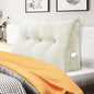 WOWMAX 100% Cotton Corduroy Headboard Pillow – Twin Size Back Support Reading Wedge for Bed & Daybed, Plush Handmade Bolster Cushion with Removable Cover, Cozy Bed Rest Pillow, White