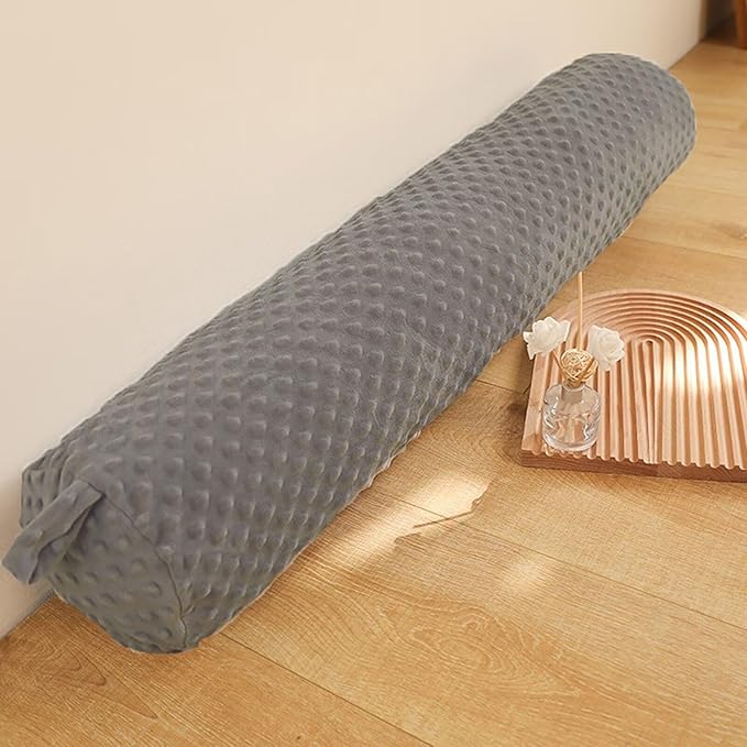 Cervical Neck Roll Pillow Plush Cute Cylinder Round Pillow for Sleeping Support Removable Washable Cover 24IN,Dark Grey