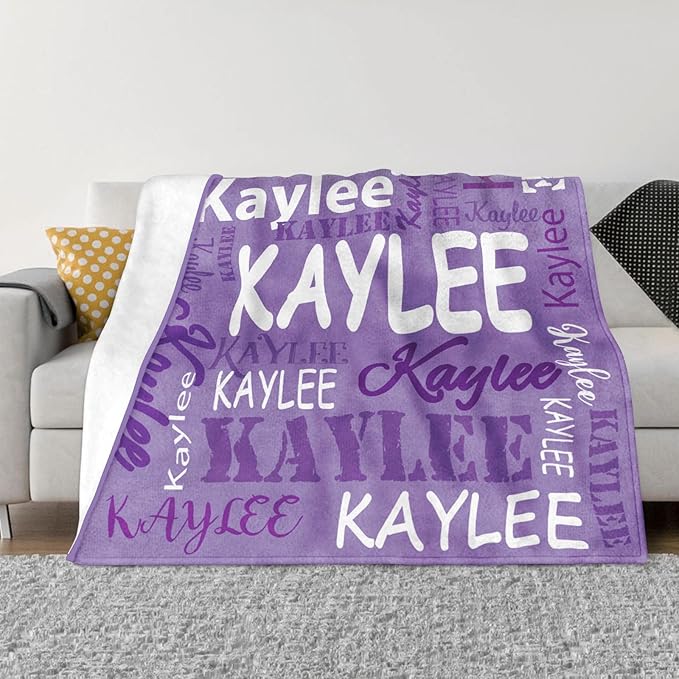 Ships Next Day, Personalized Blankets and Throws Custom Blanket with Name Customized Flannel Blanket for Kids Christmas Blanket Gifts for Teen Girls Boys