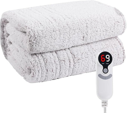 Electric Heated Blanket Full Size 72"×84" with 6 Heating Levels & 10Hs Auto Off, Heating Blanket Double Sided Sherpa, Fast Heating, Machine Washable for Christmas Gift - Light Gradient Purple