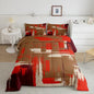 Feelyou Abstract Bedding Set Kids Modern Abstract Art Comforter Set Brown Orange Comforter for Boys Room Decor Lightweight Retro Duvet Set Toddler Size with 1 Pillow Case