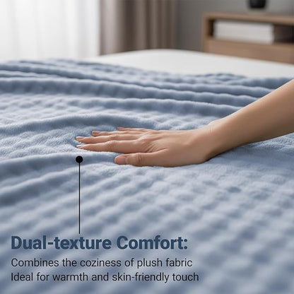 Grounding Blanket Grounding Sheets Queen, Grounding Throw for Improved Sleep, Relieving Pain,Conductive Grounded Mat for Bed with Grounding Wire (Blue, Baby)