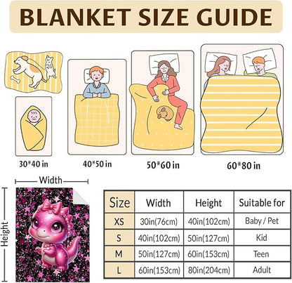 Kids Blanket for Gift Dinosaur Blankets for Girls 6-8 Gifts for Birthday Daughter on Bed Sofa, Cozy 50 x 40 Inches Dinosaur Flannel Throws for Sofa Room Garden