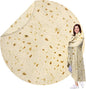 HDFK Tortilla Blanket Adult Size 71 inches for Kids Beige Yellow Double Sided Throw Taco Realistic Food Blankets Lightweight Flannel Fleece White Elephant Funny Gifts for Women Cozy Soft Novelty Teens