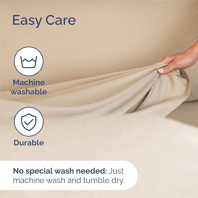 King 6 Piece Sheet Set - Comfy Breathable & Cooling - Ultra Soft Hotel Luxury Bedding Set with 8-16 Inch Deep Pockets - 1 Flat & 1 Fitted Sheet & 4 Pillowcases - Cozy, Wrinkle Free & Easy Care - Cream
