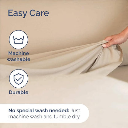 King 6 Piece Sheet Set - Comfy Breathable & Cooling - Ultra Soft Hotel Luxury Bedding Set with 8-16 Inch Deep Pockets - 1 Flat & 1 Fitted Sheet & 4 Pillowcases - Cozy, Wrinkle Free & Easy Care - Cream