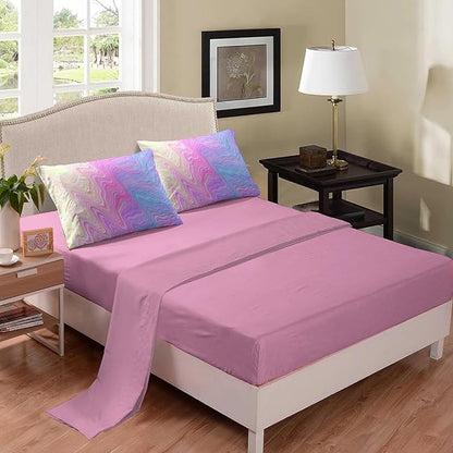 Bodhi Pink Comforter Set, Girls Bed in A Bag, Tie Dye Kids Bedding Set, 5 PCS (1 Comforter, 1 Flat Sheet, 1 Fitted Sheet, 2 Pillowcases)