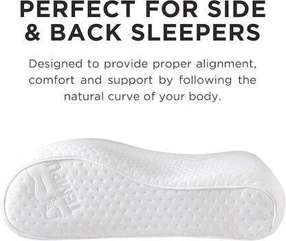 TEMPUR-Pedic, Standard TEMPUR-Neck Pillow, Small Profile-2-Pack, White 2 Count