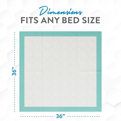 Inspire Extra Large Super Absorbent Disposable Bed Pads for Chronic Incontinence Ultra Thick and Absorbent Bed Pads Disposable Adult | Pee Pads for Adults (36" X 36" Pack of 50)