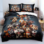 Twin Size Duvet Cover Dogs Bedding Sets Cute Kids Comforter Cover Sets for Boys Girls Animals Beding Cover Set,Includ 1 Comforter and 2 Pillow Shams