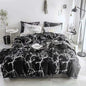 Wellboo Black Marble Comforter Set Queen White Texture Bedding Women Men Black and White Marble Quilts Cotton Adults Modern Black Abstract Streaks Bed Organic Luxury Gothic Chic Blanket