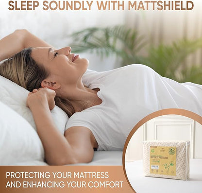 Luxury Waterproof Organic Mattress Protector Twin XL - Organic Cotton Breathable Mattress Pad Cover - Premium 380 GSM Comfort - Deep Pocket - Jersey Cotton Skirt - Fitted Design