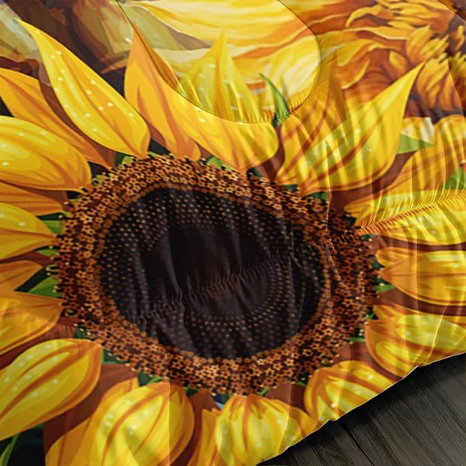 Deer Bedding Sets for Kids Boys Girls Room Decor,Hunting Themed Forest Sunflower Bedding Comforter Sets,Western Comforter Sets Woodland Camo King Bedding Set with 2 Pillowcases.