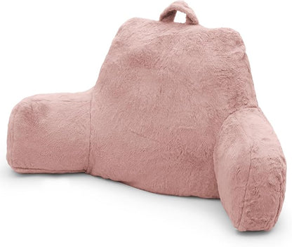 Reading Pillow, Back Support Pillow for Bed Sitting Up, Standard Bed Rest Pillow with Arms for Adults,Back Support Pillow for Couch and Chair, Bed Reading Pillow, Pink