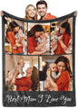 Yoke Style Ships Next Day, Custom Photo Blanket on Christmas for Family, Printed in USA - Customizable Picture Blanket Personalized New Year Gifts for Women Men Couples Mom Dad Wife Friends