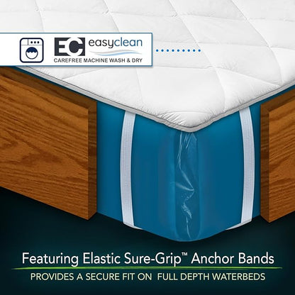 INNOMAX The Linen Resource Quilted Comfort Waterbed Anchor Band Custom Fit Mattress Pad Protective Cover Super Single