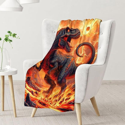 Dinosaur Blanket for Kids 3-5 - 40 x 50 Inches Toddler Blankets Gifts for Boys - Soft Warm Throw Stuff for Couch, Sofa