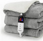 Heated Blanket Electric Blanket Full Waffle,72x84 Inches Sherpa Fleece Fast Heating Blanket 6 Heating Levels & 10 Hours Auto Off ETL Certification, Grey Full
