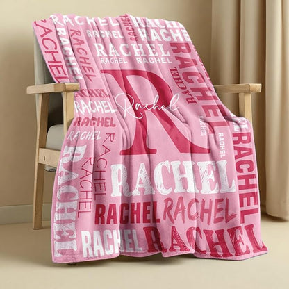 Personalized Blankets for Teen Girls Boys - Printed in USA, Custom Blanket with Kids Names, Ultra-Soft Flannel Monogrammed Baby Throws Blankets, Customized Christmas Brithday Gifts for Adults