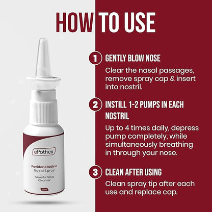1% Povidone Iodine Nasal Spray - Powerful Nasal Cleanser & Sinus Protection - Reduce Exposure to Airborne Contaminants - Travel Friendly - 30ml