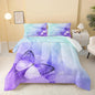 QOOMO Butterfly Comforter Queen Size Set - Watercolor Kids Bedding, 3Pcs With 2 Pillowcases, Down Alternative, Soft and Lightweight for All Seasons