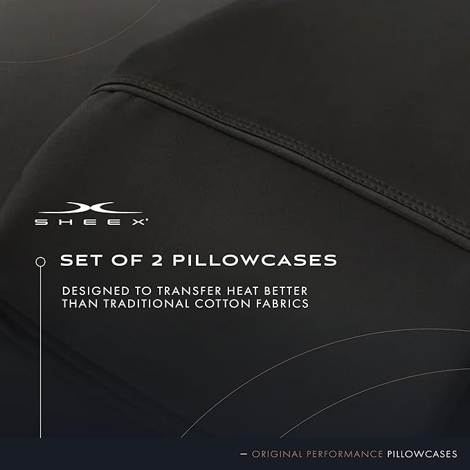 SHEEX Original Performance Cooling Pillowcases, Ultra-Soft Pillowcase Set, 2 Cooling Pillow Covers, King, Graphite