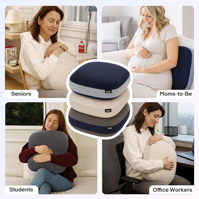 ZonLi Weighted Pillow for Adults 6.5Lbs, Washable Hug Pillow Get Better Sleep, Detachable Sensory Body Weighted Pillows, Memory Foam Bed Pillow (Beige)