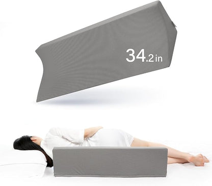 Fanwer 34.2in Wedge Pillow for Sleeping,Bed Wedge Pillows for After Surgery Body Positioners,Triangle Foam Wedge Pillow for Side Sleeping,for Pregnancy,Back,Leg Pain Relief,Grey Machine Washable Cover