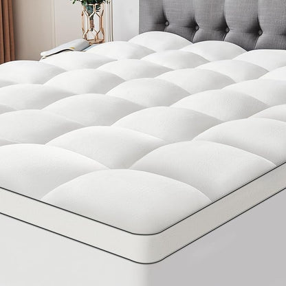 Ultra Soft Coral Fleece Twin Size Mattress Topper, No Compression Plush Thick Pillow Top Mattress Pad with Deep Pocket, Winter Warm Cozy Bed Topper Cover for Back Pain Relief