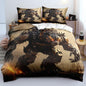 Tiger Bed Duvet Comforter Cover Sets Twin Size with 2 Pillowcases for Kids Boys Teens Adult Bedroom Decor, Animal Petal Country Bedding Decor