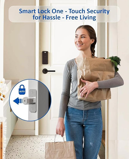 Smart Deadbolts Lock, Bluetooth Fingerprint Door Lock,5 in 1 Keyless Entry Door Lock with App Control,Electronic Touchscreen Keypad,Easy Installation,IP65,Matte Black