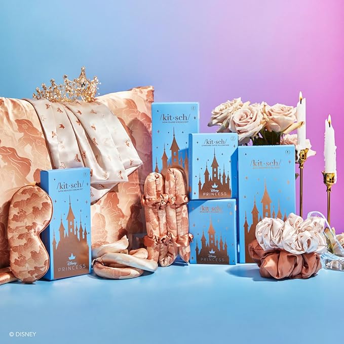 Kitsch & Disney Desert Crown Satin Pillowcase with Zipper – Soft Cooling, Better Than Silk Pillowcase, Disney Design for Kids Rooms & Toddler Bed Time Pillow Case – King 19x36