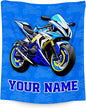 Kids Blanket for Boys, Personalized Cozy Soft Motorcycle Blanket Gifts for Kids, Cute Flannel Throw for Bed Couch, 60x80 Inches
