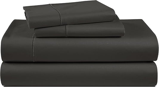 100% Egyptian Cotton Bed Sheets King Size – Silky Sateen Weave for Warm Winter Comfort, 15" Deep Pocket King Sheets, Naturally Breathable, Ultra-Soft Durable Hotel-Quality Luxury Bedding - Black