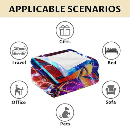 Boys Blanket Gifts Basketball Blankets for Toddler, Kids - 40" x 50" Warm Lightweight Flannel Sport Throws Stuff for Couch, Office & Travel
