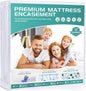 【No Pilling】 Full Mattress Protector Cover 54"x75" Zippered and Waterproof Fits 9-12" Deep, Skin-Friendly Urine-Proof Stain Resistant Breathable Soft